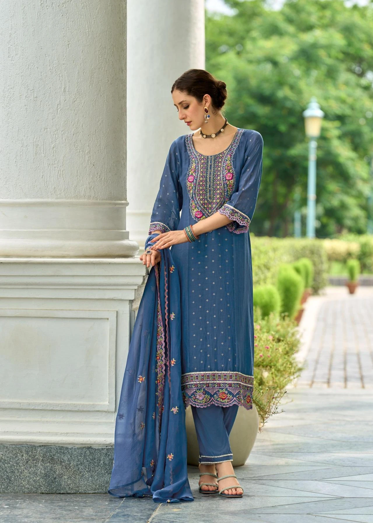 SAWARIYA Readymade Salwar Suits wholesale MUL CHANDERI JACQUARD - Ethnicaa thumbnail 19