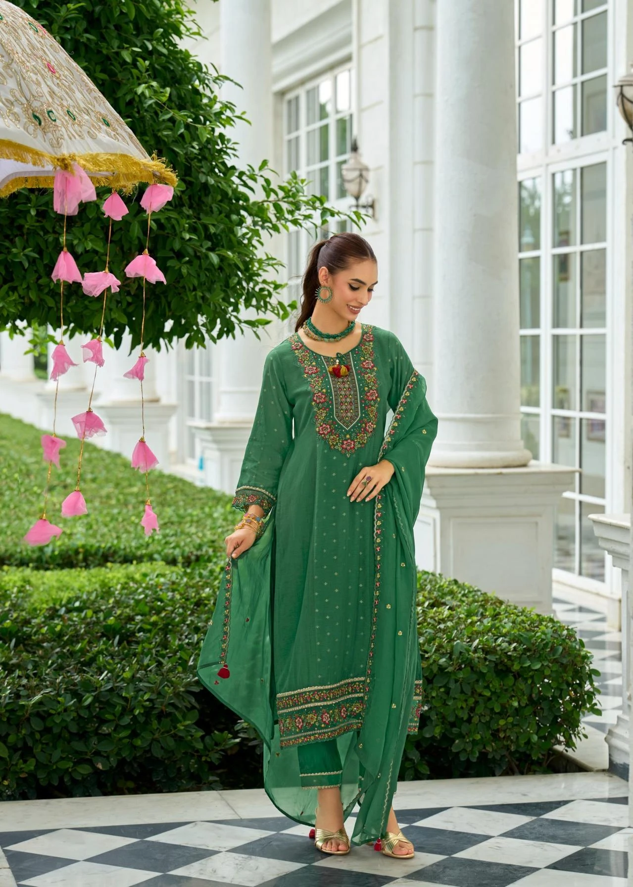 SAWARIYA Readymade Salwar Suits wholesale MUL CHANDERI JACQUARD - Ethnicaa thumbnail 15
