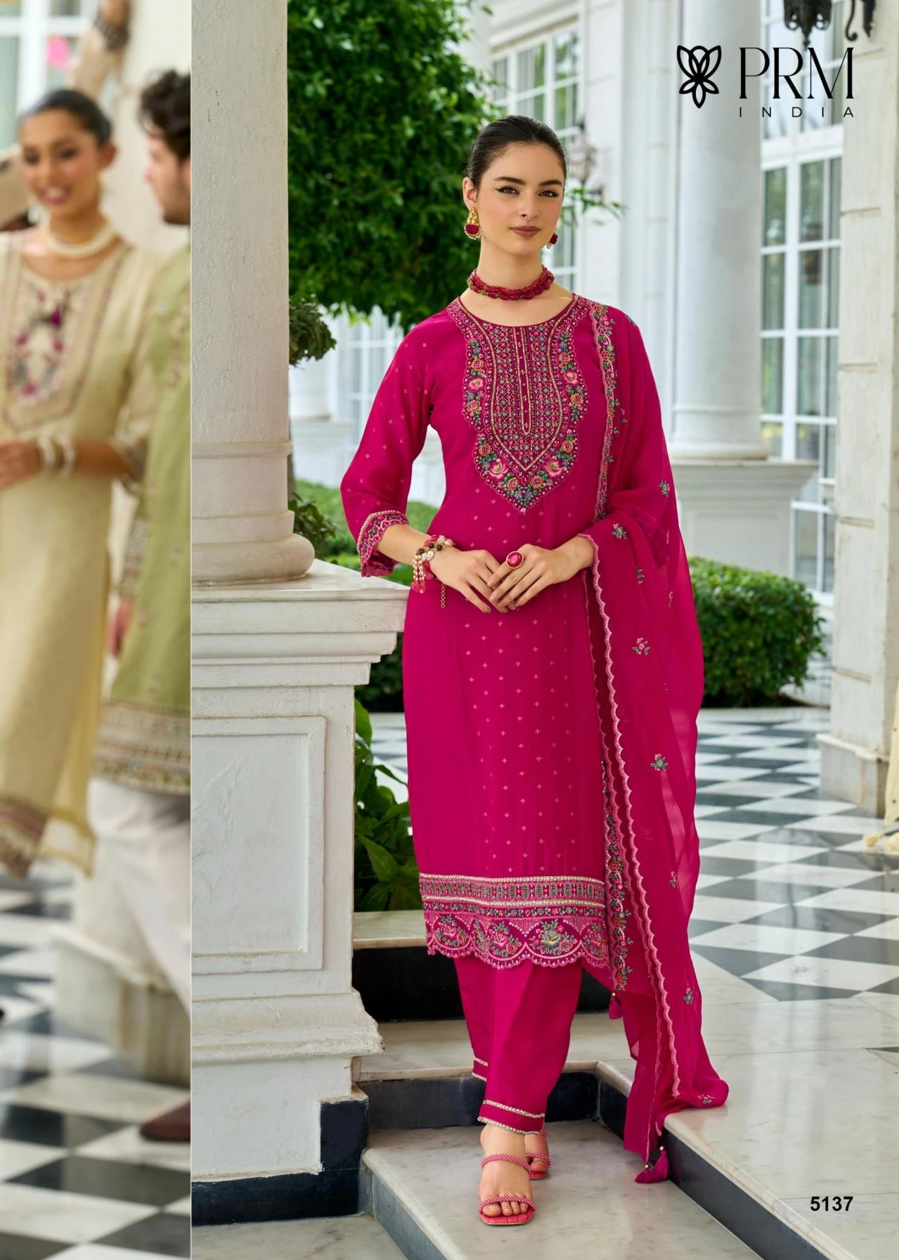 SAWARIYA Readymade Salwar Suits wholesale MUL CHANDERI JACQUARD - Ethnicaa thumbnail 21