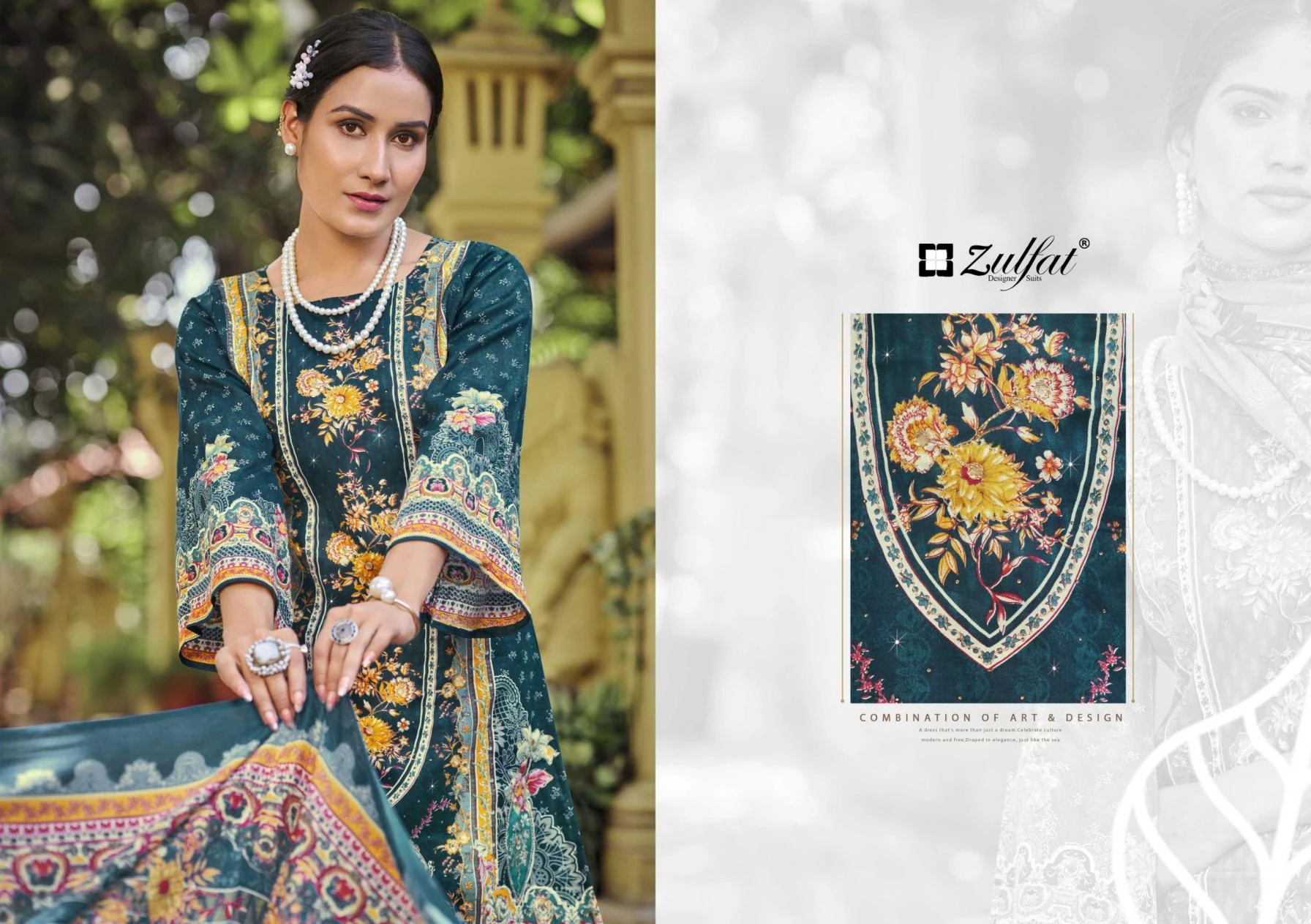 RAABTA VOL 7 Readymade Salwar Suits wholesale JAM COTTON - Ethnicaa thumbnail 2