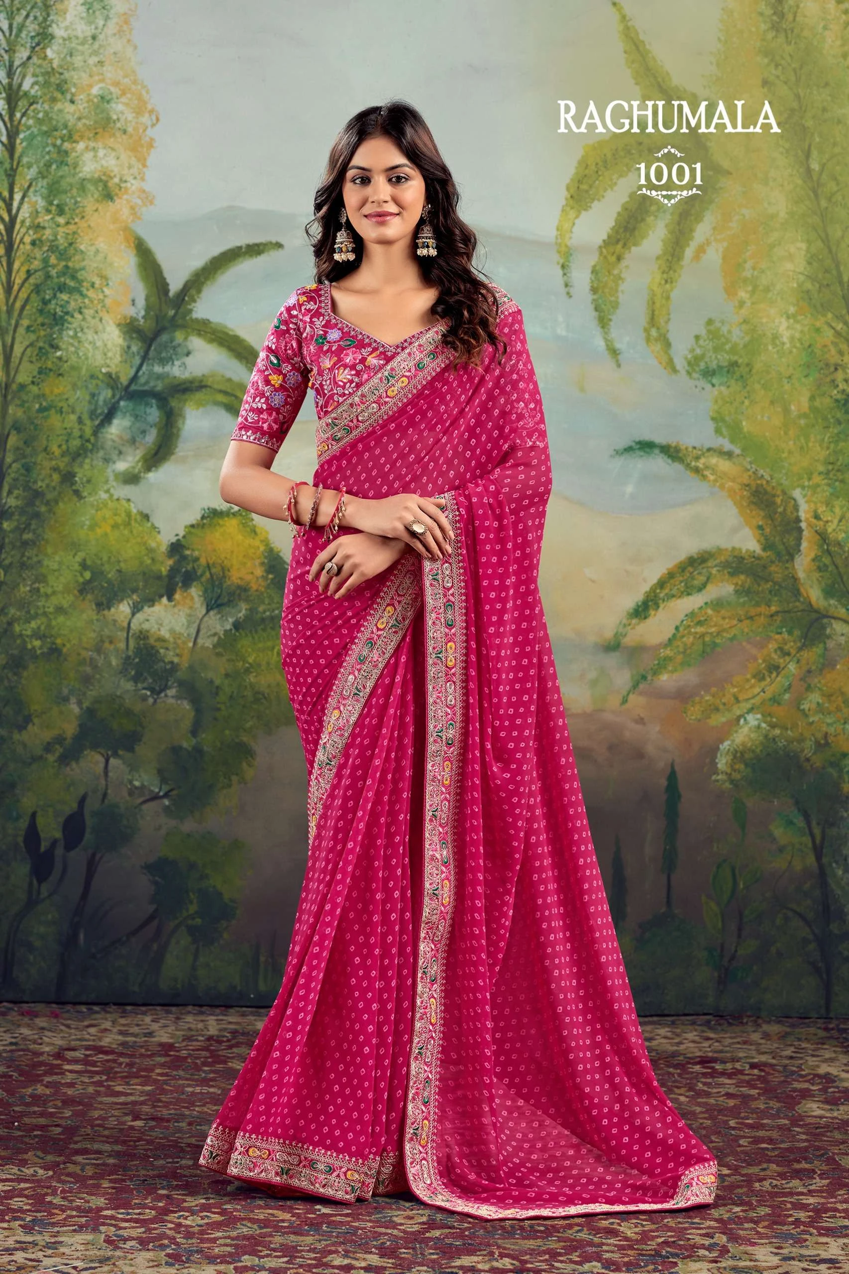 Buy RAGHUMALA sarees GEORGETTE Wholesale Surat Manufacturer - Ethnicaa
