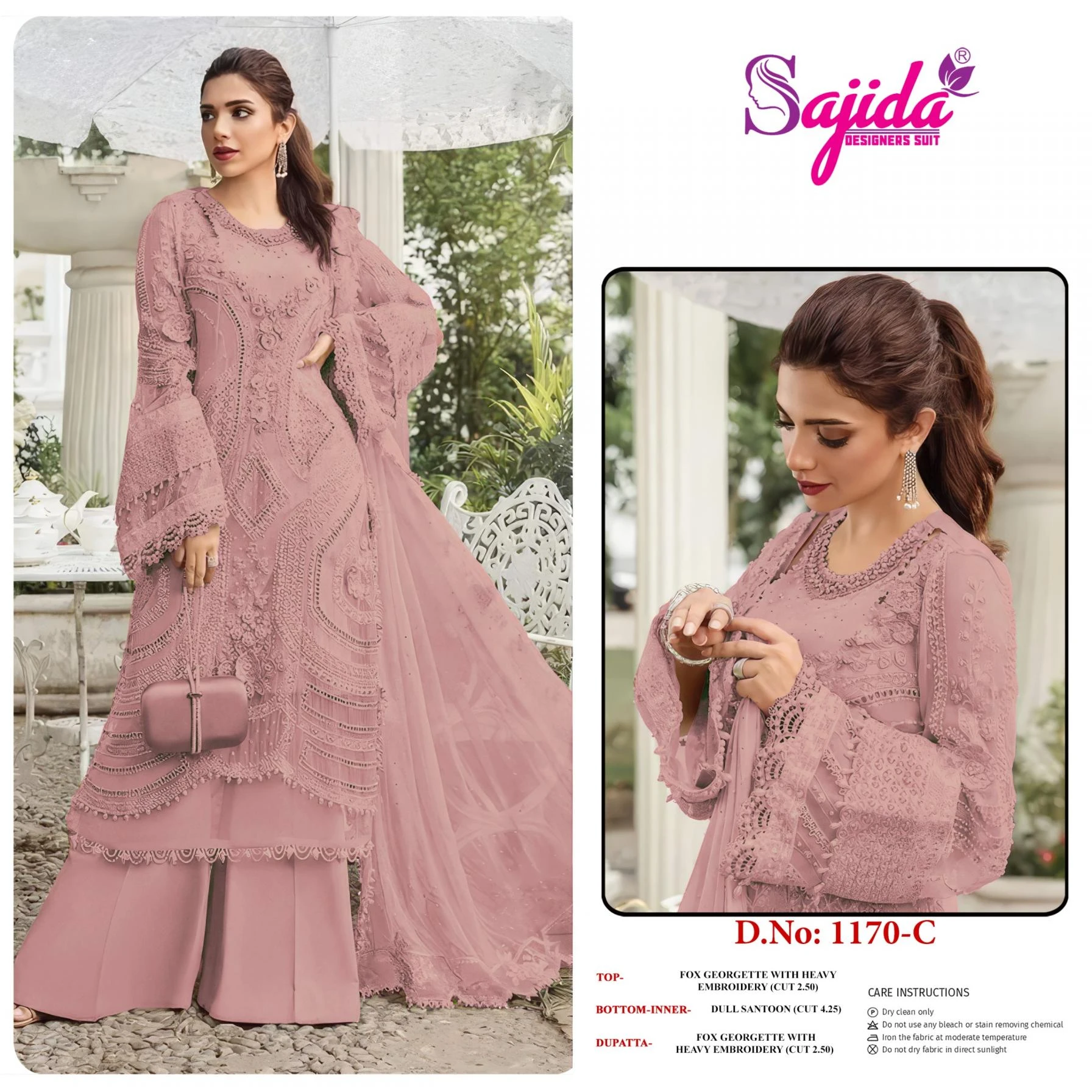 Buy 1170 readymade-salwar-suits FOX GEORGETTE Wholesale Surat Manufacturer - Ethnicaa