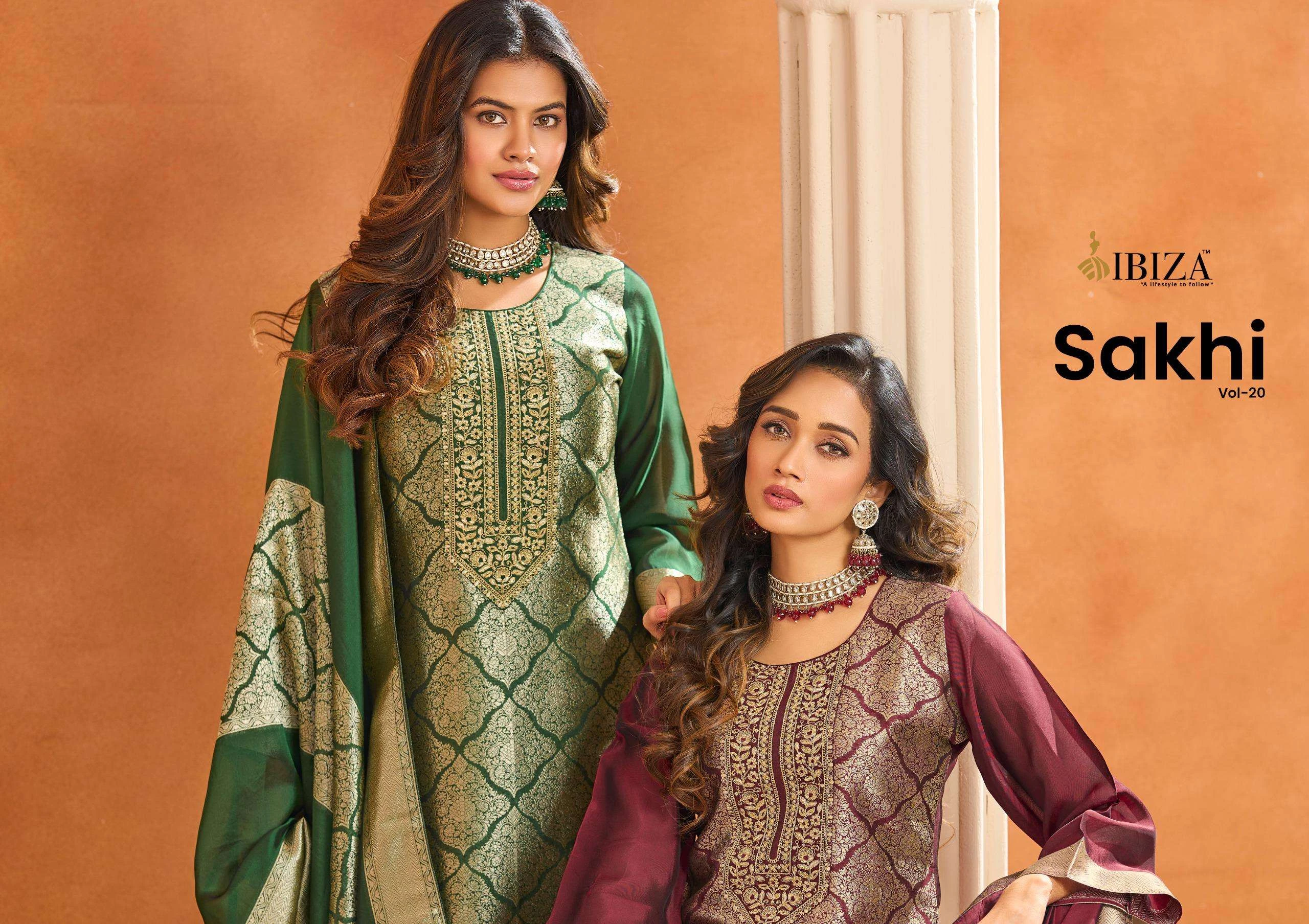 SAKHI VOL 20 in BANGLORY SILK JACQUARD | Salwar Suits | Ethnicaa Wholesale thumbnail 3