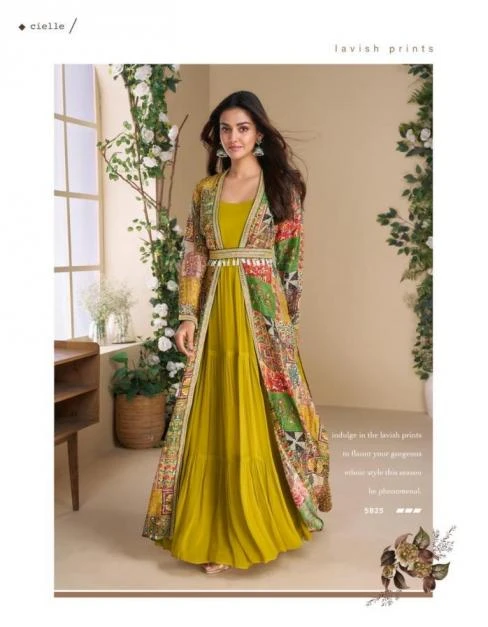 JANVI 5825 Gown wholesale GEORGETTE - Ethnicaa