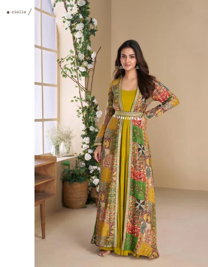 JANVI 5825 Gown wholesale GEORGETTE - Ethnicaa thumbnail 2