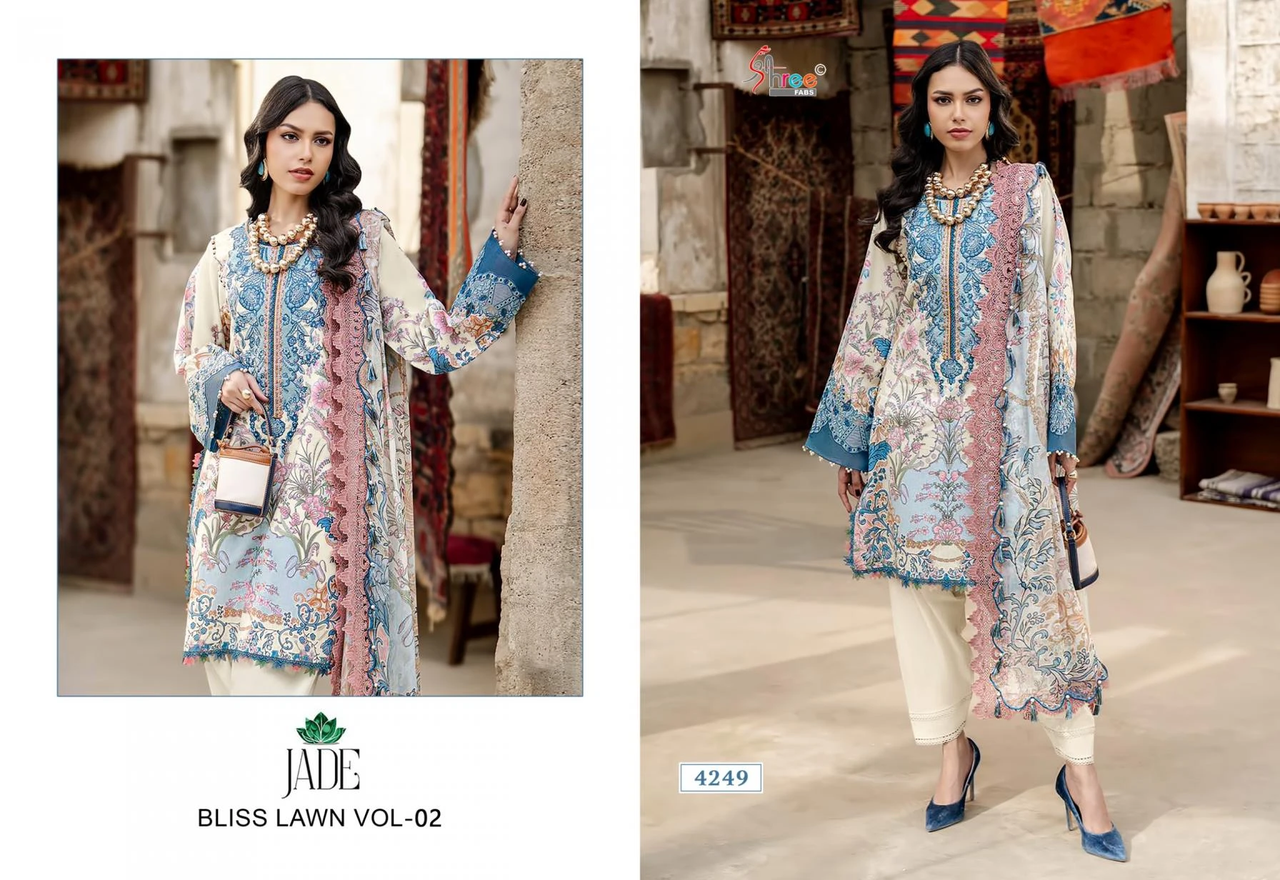 JADE BLISS LAWN VOL 2 Salwar Suits wholesale COTTON - Ethnicaa thumbnail 2