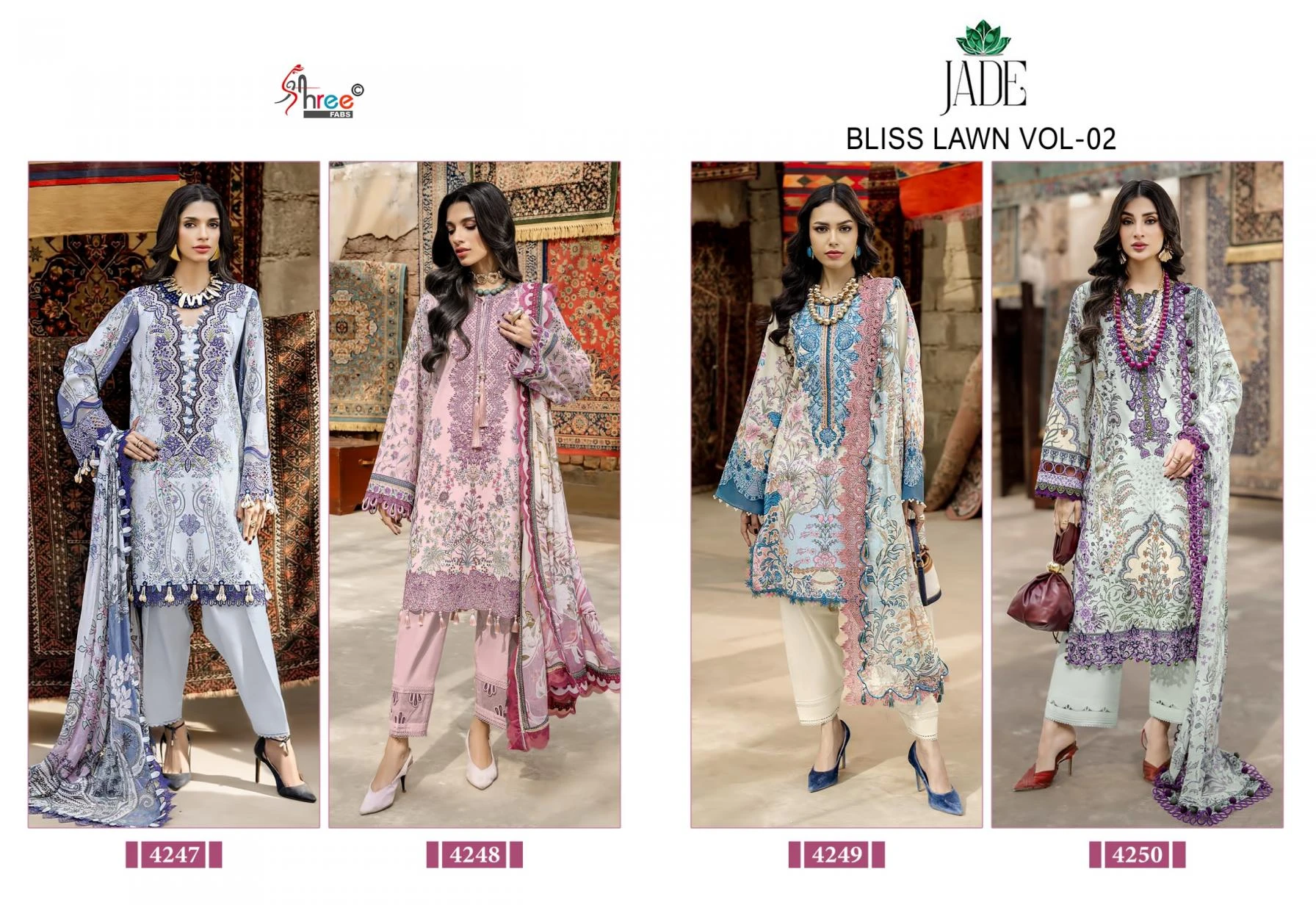 JADE BLISS LAWN VOL 2 Salwar Suits wholesale COTTON - Ethnicaa thumbnail 6