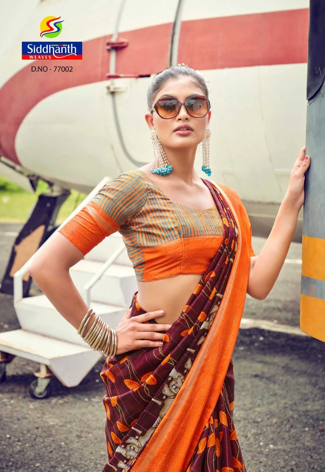 MUSLIN TASSAR Sarees wholesale COTTON - Ethnicaa thumbnail 4