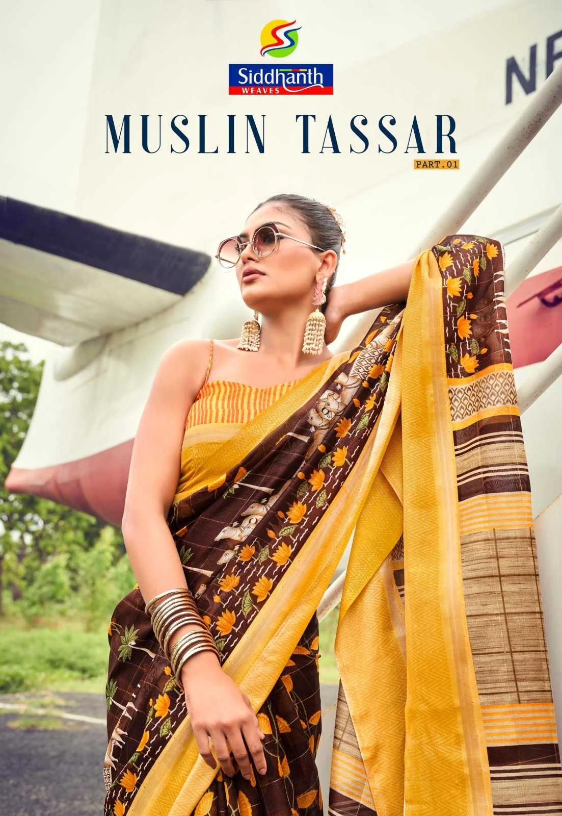 MUSLIN TASSAR Sarees wholesale COTTON - Ethnicaa thumbnail 15