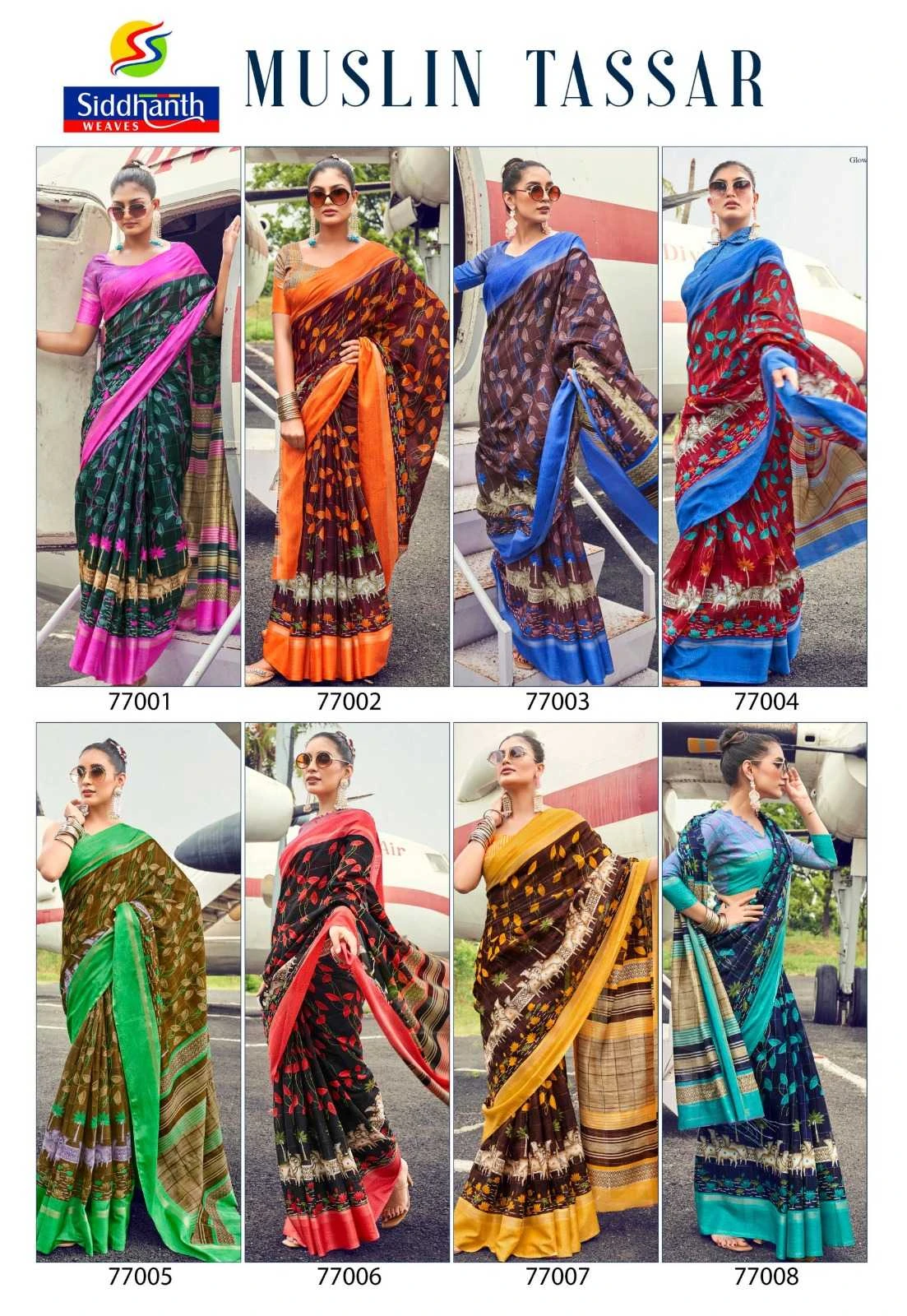 MUSLIN TASSAR Sarees wholesale COTTON - Ethnicaa thumbnail 18