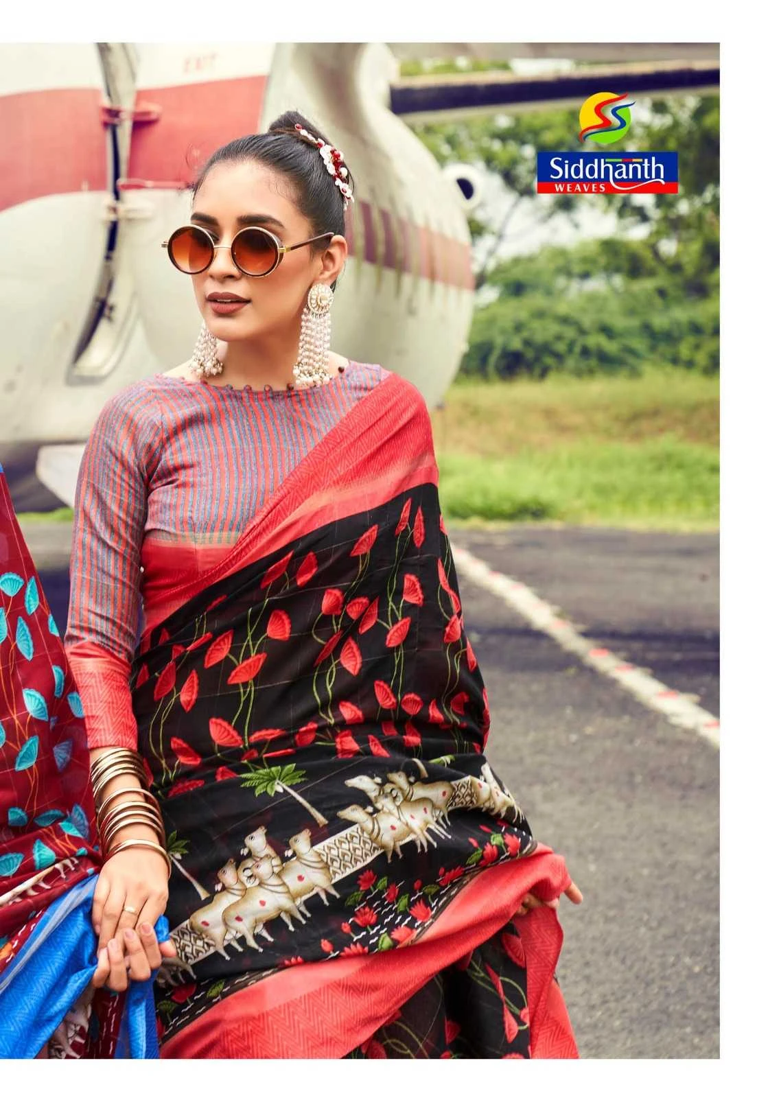 MUSLIN TASSAR Sarees wholesale COTTON - Ethnicaa thumbnail 2