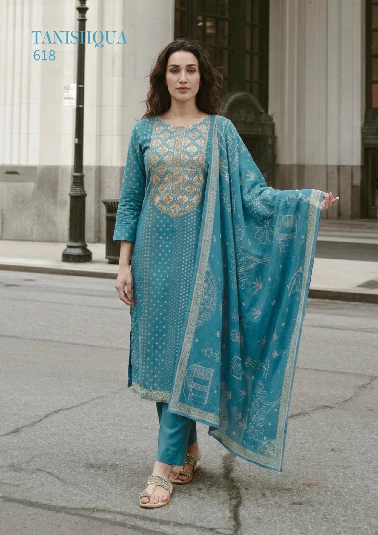 TANISHQUA in COTTON LAWN | Salwar Suits | Ethnicaa Wholesale thumbnail 5