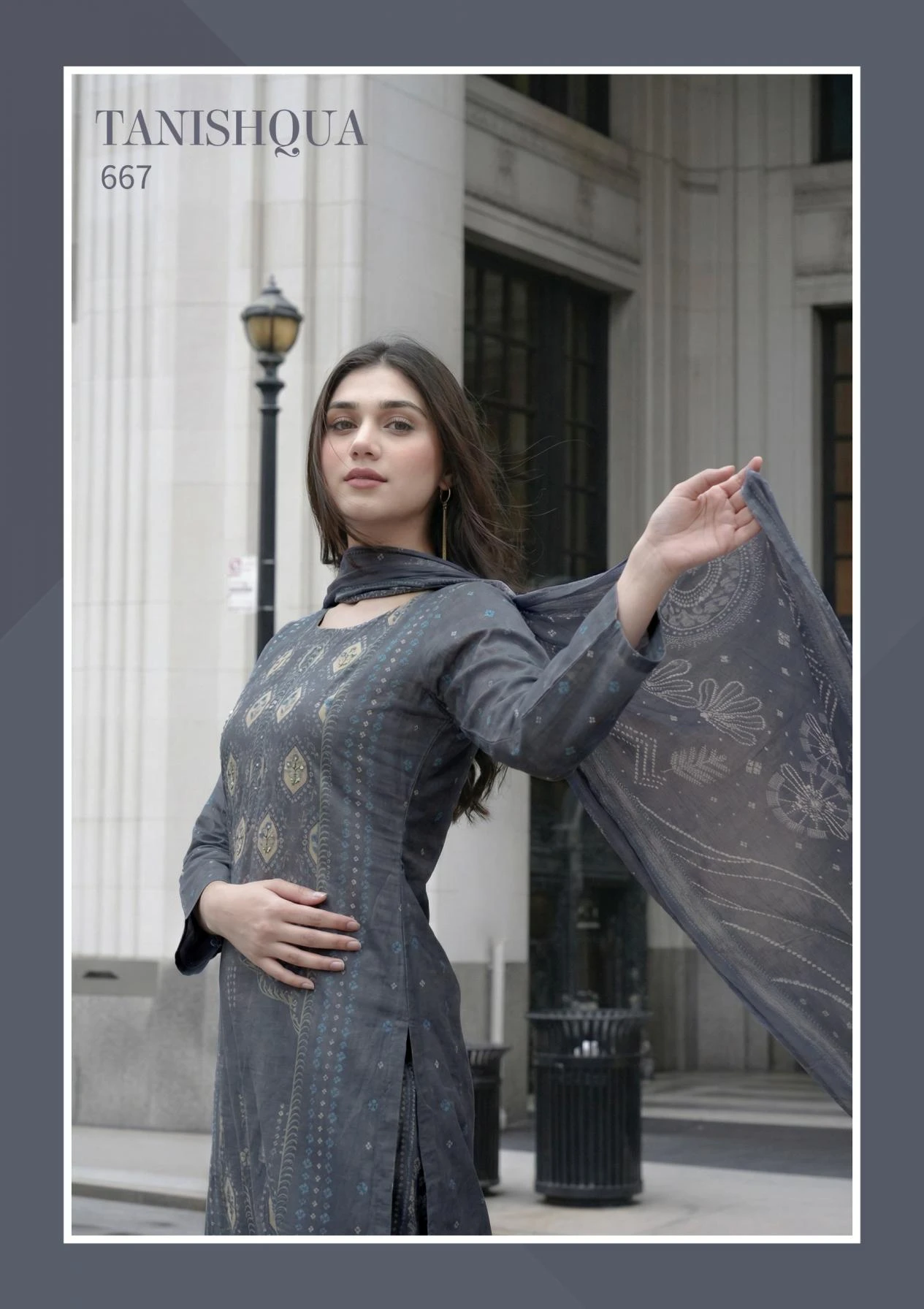 TANISHQUA in COTTON LAWN | Salwar Suits | Ethnicaa Wholesale thumbnail 4