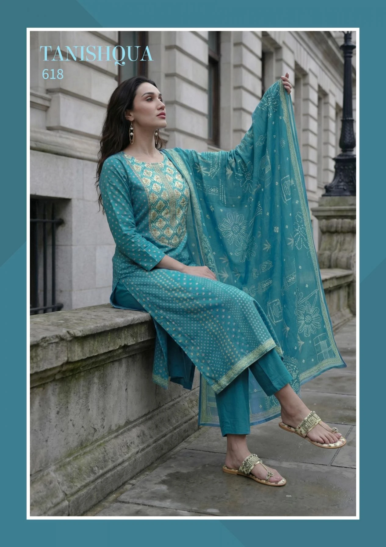 TANISHQUA in COTTON LAWN | Salwar Suits | Ethnicaa Wholesale thumbnail 3