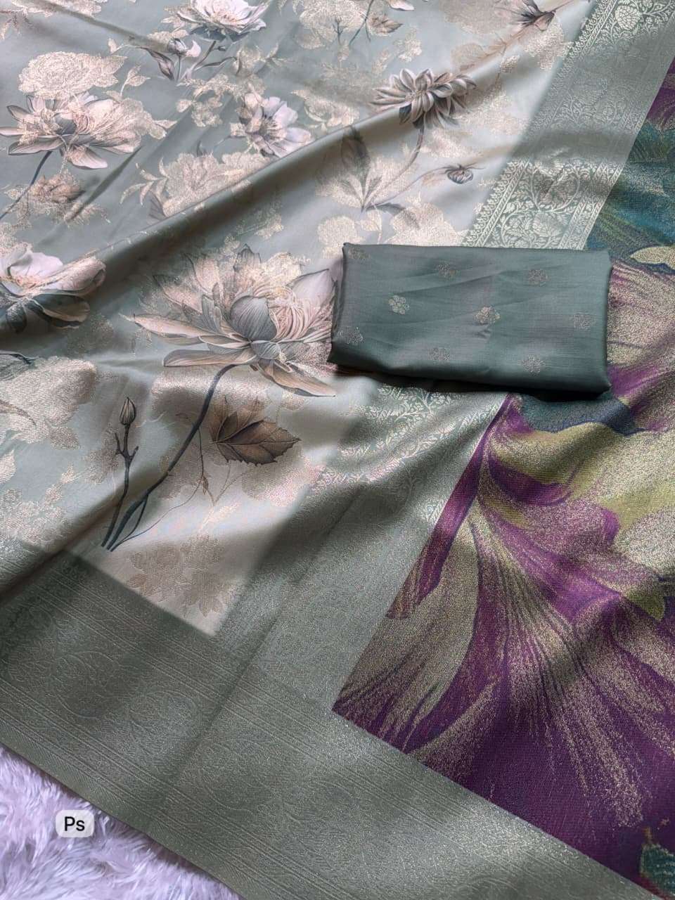 SUNDARI Sarees wholesale BANARASI SATIN JACQUARD - Ethnicaa thumbnail 5