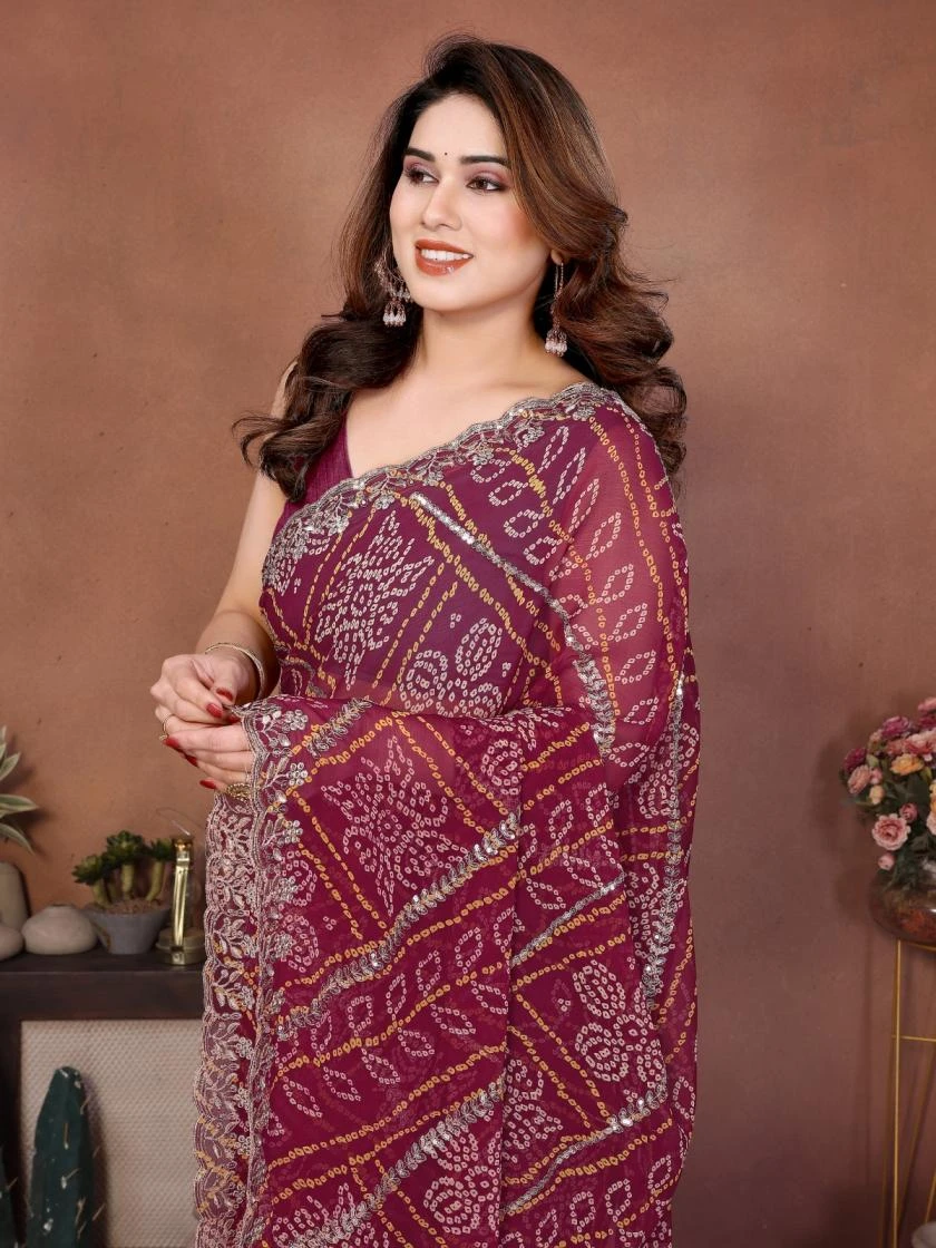 TANISKA Sarees wholesale GEORGETTE - Ethnicaa