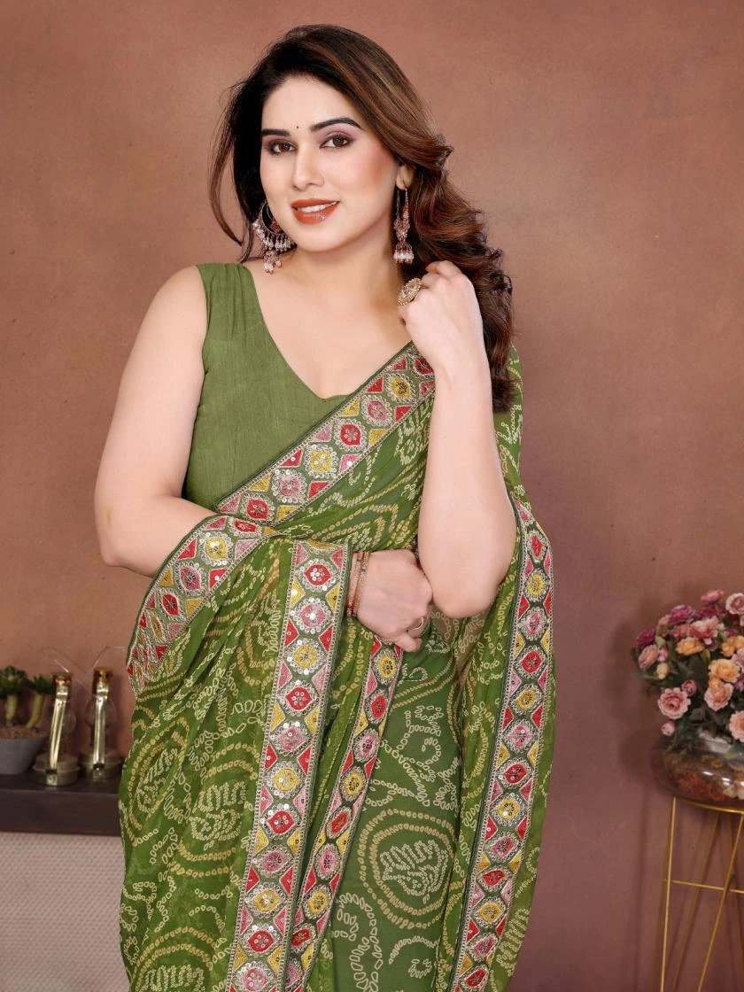 TRIVENI Sarees wholesale GEORGETTE - Ethnicaa thumbnail 2