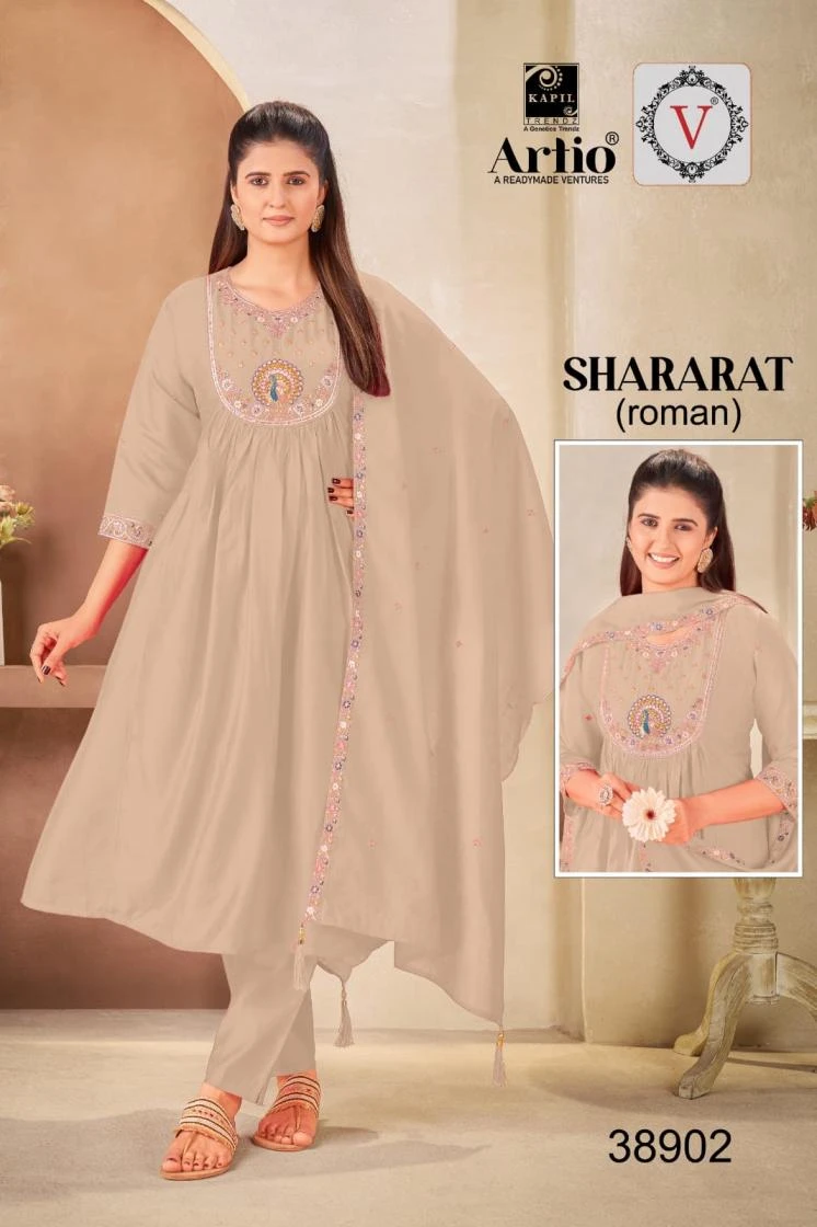 NAME_ : . *SHARARAT Readymade Salwar Suits wholesale Roman Silk - Ethnicaa thumbnail 3