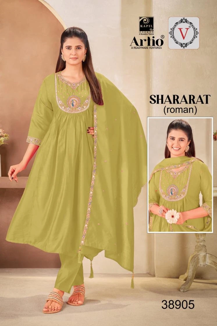 NAME_ : . *SHARARAT Readymade Salwar Suits wholesale Roman Silk - Ethnicaa thumbnail 6