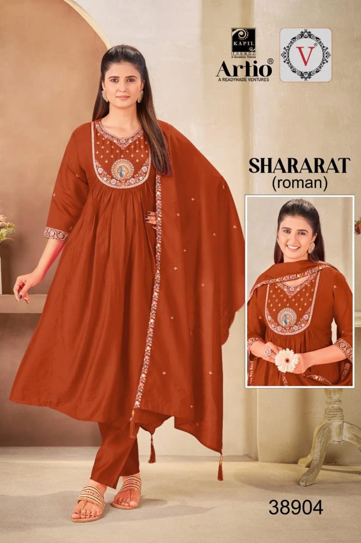 NAME_ : . *SHARARAT Readymade Salwar Suits wholesale Roman Silk - Ethnicaa thumbnail 4