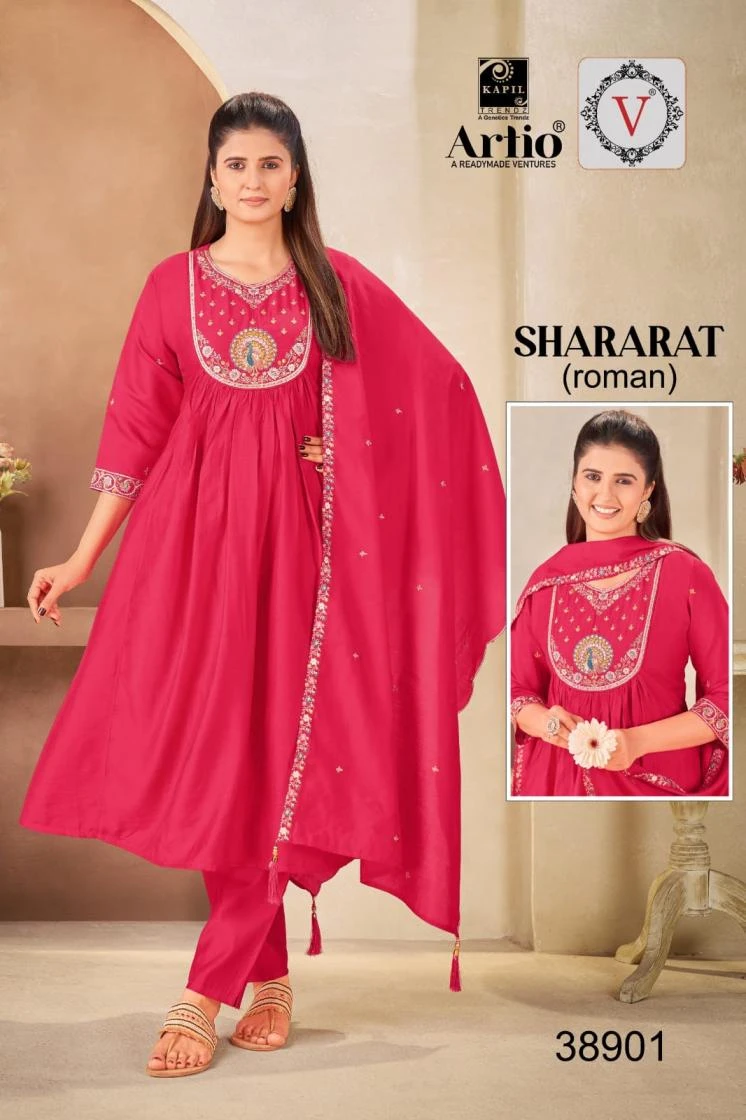 NAME_ : . *SHARARAT Readymade Salwar Suits wholesale Roman Silk - Ethnicaa thumbnail 2