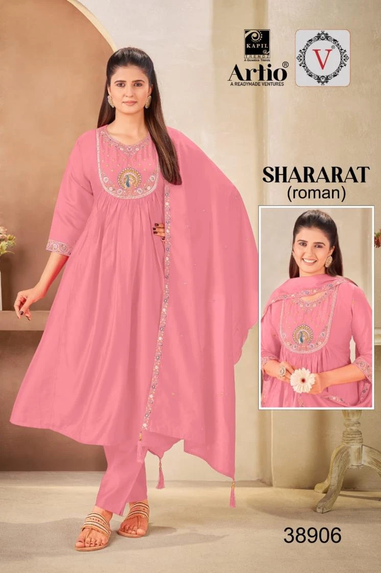 NAME_ : . *SHARARAT Readymade Salwar Suits wholesale Roman Silk - Ethnicaa thumbnail 7