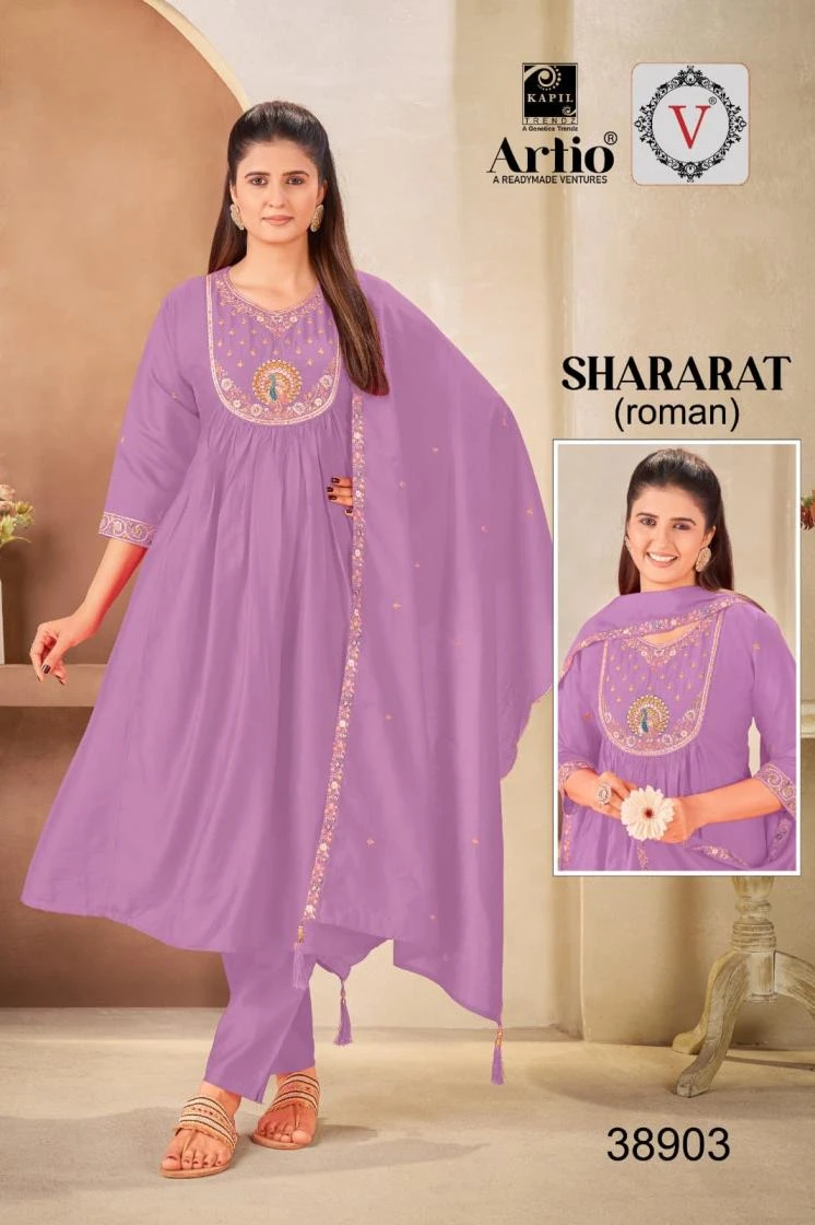 NAME_ : . *SHARARAT Readymade Salwar Suits wholesale Roman Silk - Ethnicaa