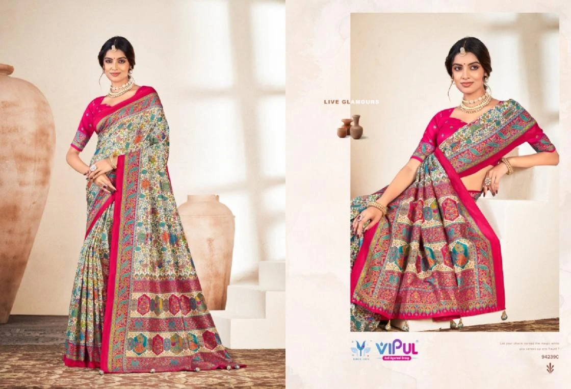 Buy IVORY SILK VOL-18 sarees SILK Wholesale Surat Manufacturer - Ethnicaa