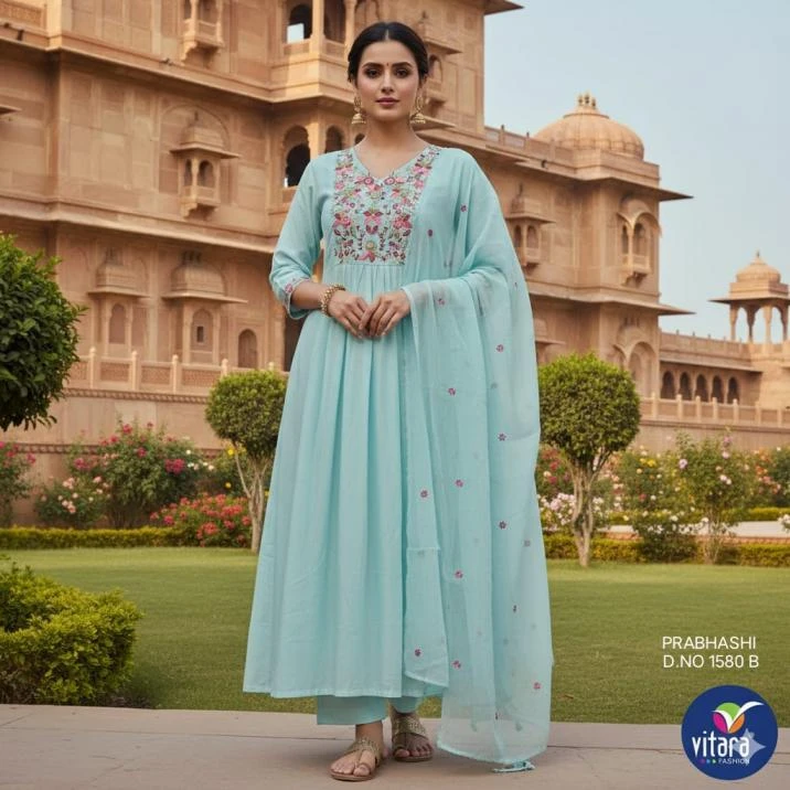 Buy PRABHASHI readymade-salwar-suits MUL CHANDERI Wholesale Surat Manufacturer - Ethnicaa