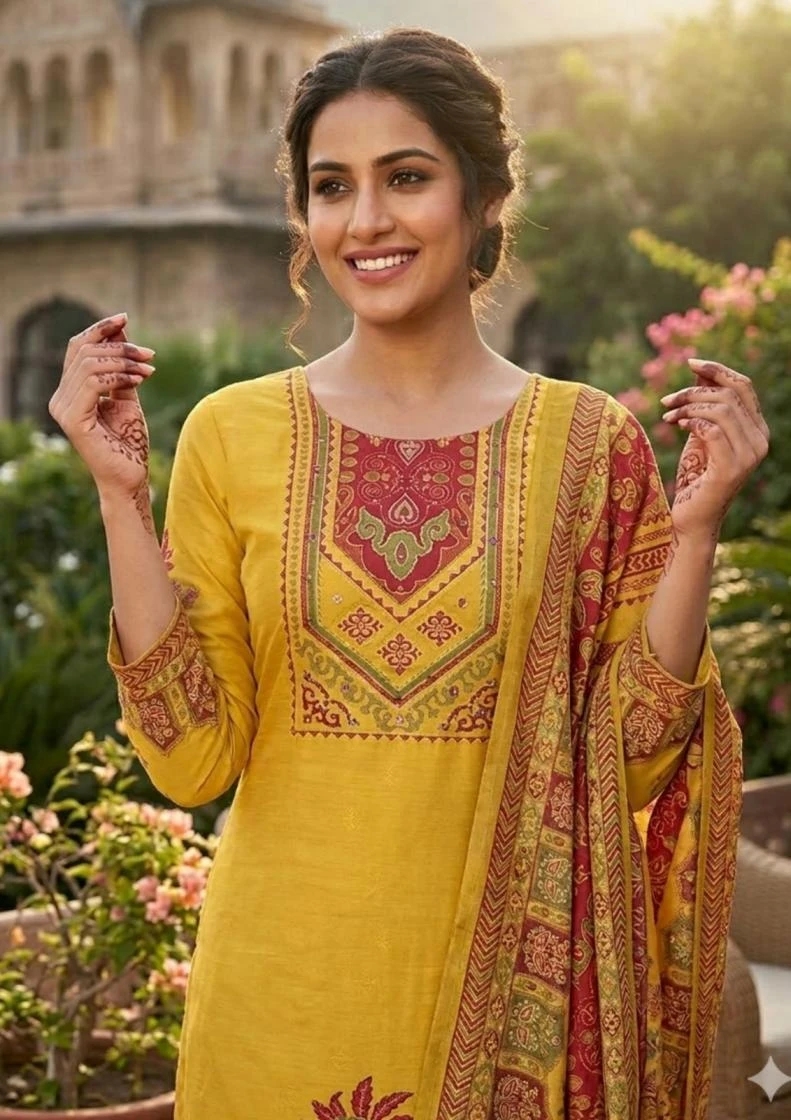 YASHMIN 01-02 Readymade Salwar Suits wholesale MUSLIN SATIN - Ethnicaa thumbnail 3