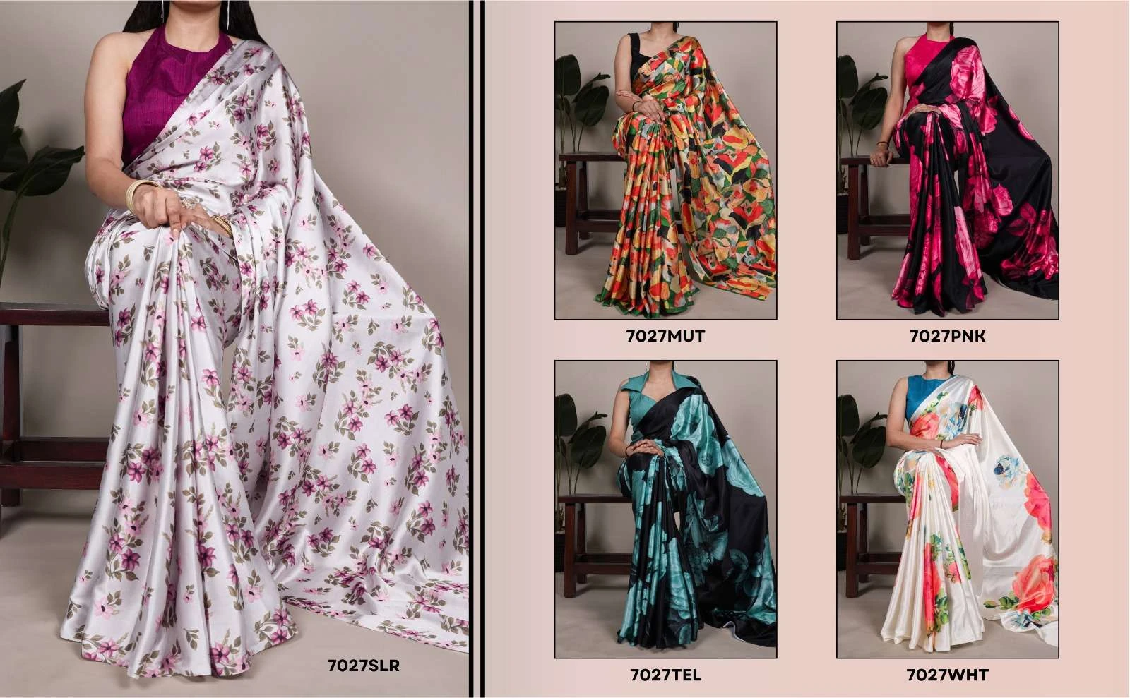 YNF7027 Sarees wholesale SATIN SILK - Ethnicaa thumbnail 5