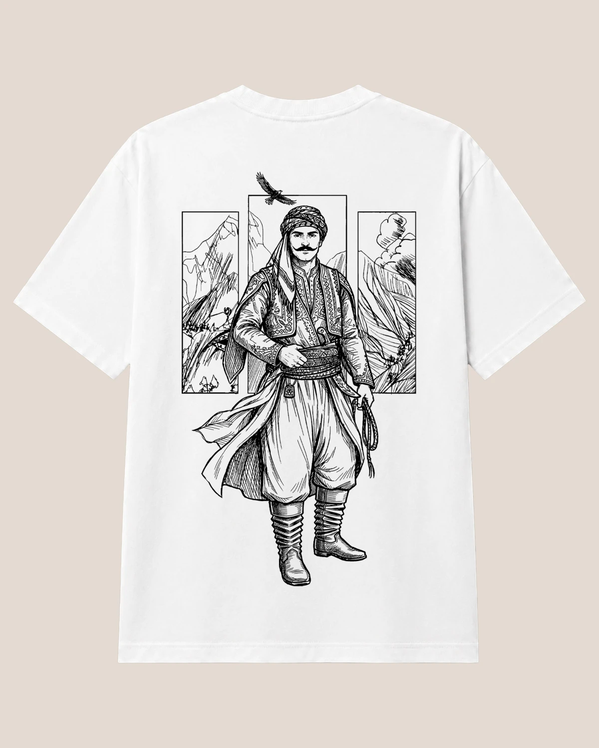 "Yörük" Beyaz Erkek Tişörtü