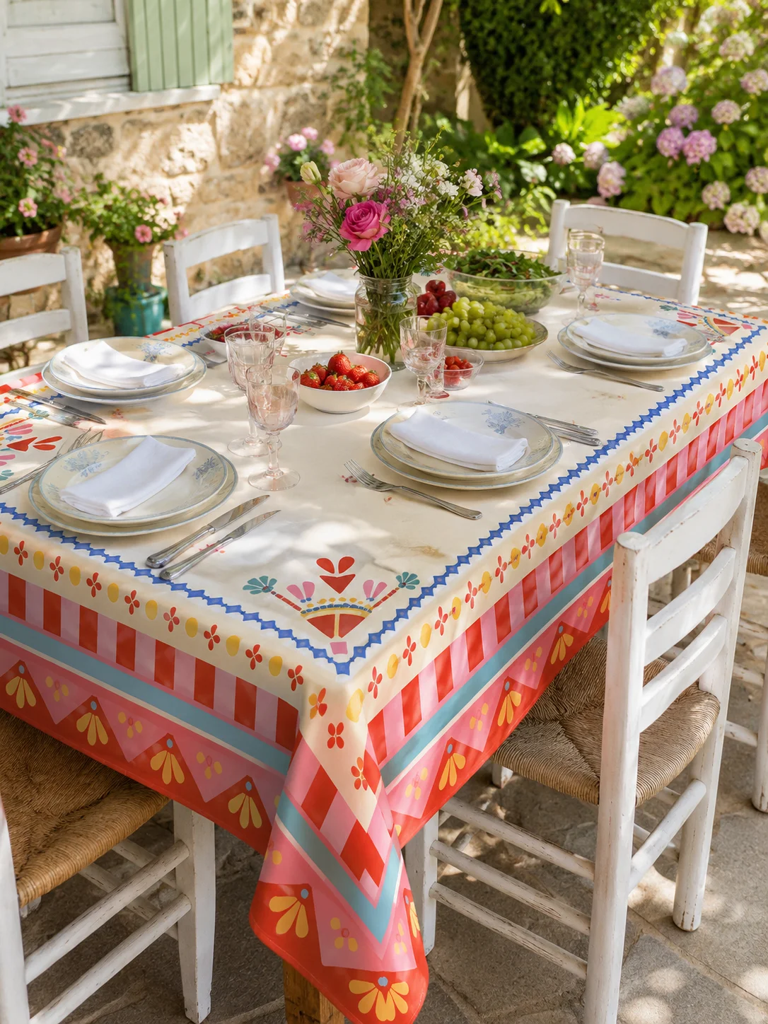 Country Çiçek Premium Masa Örtüsü | Romantik Bahçe Koleksiyonu