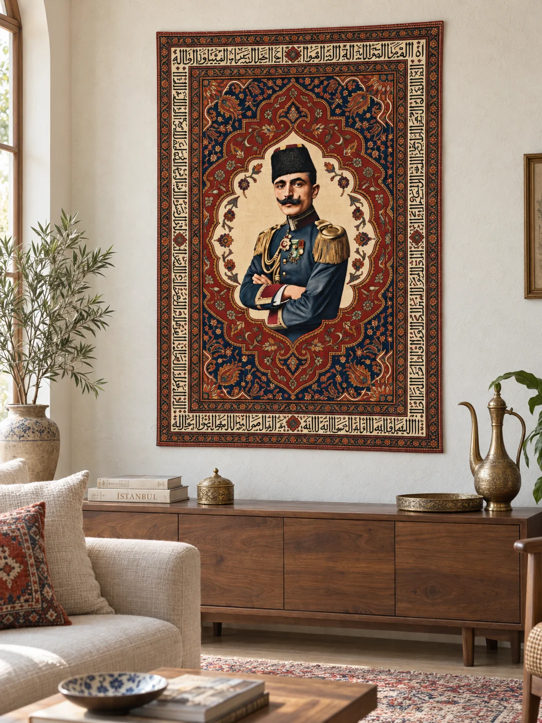 Enver Paşa – Geleneksel Türk Motifli Duvar Örtüsü
