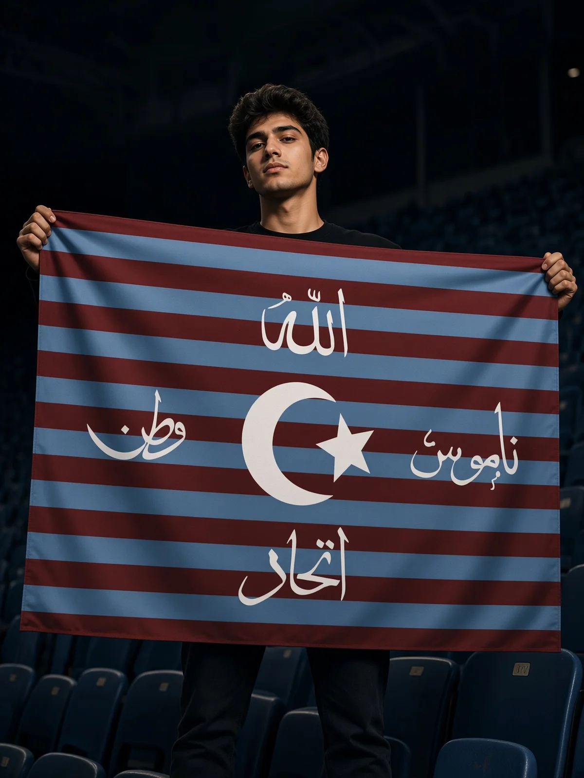 Bordo Mavi İttihat ve Terakki Konseptli Duvar Örtüsü - 100x140 cm