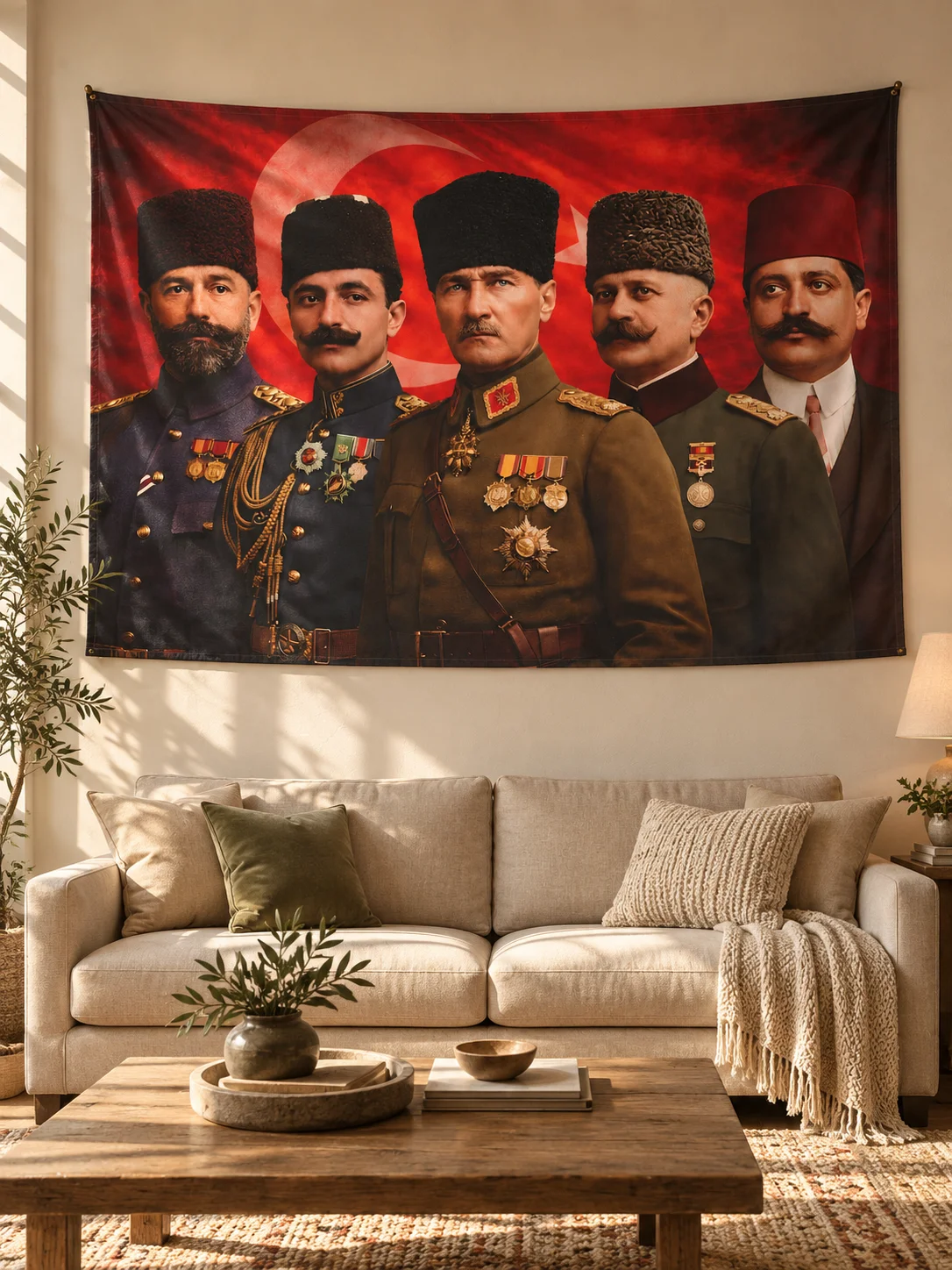 Atatürk ve İttihatçı Paşalar Duvar Örtüsü