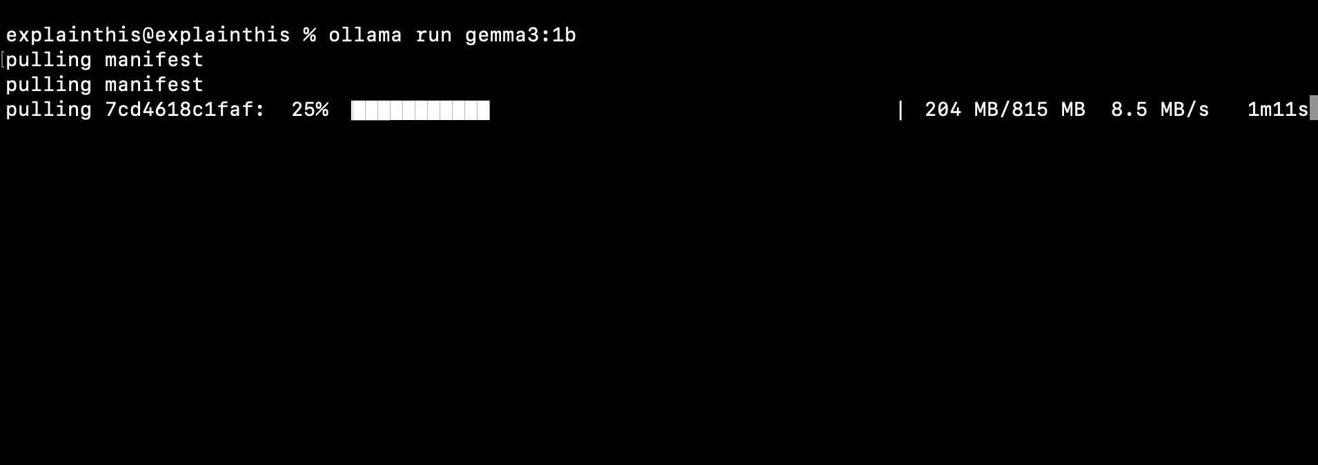 在終端機中透過 Ollama 用開源模型
