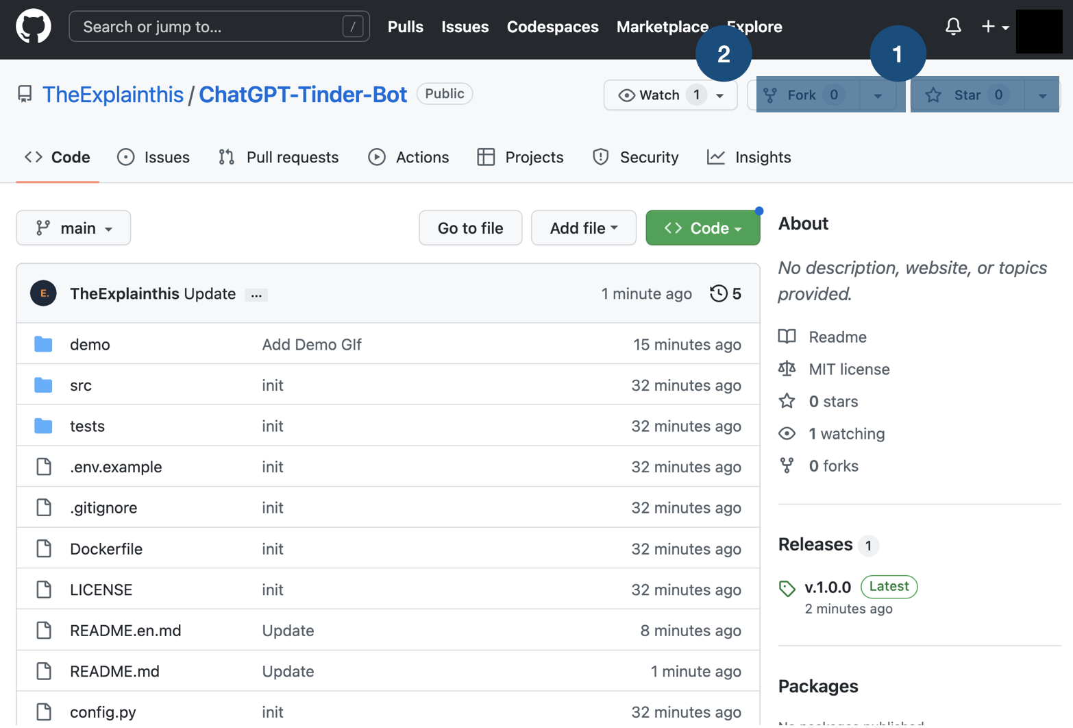 Fork Github Repository Step 1