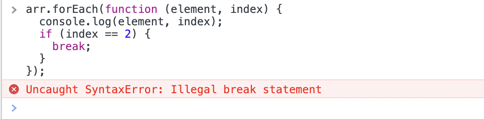 Uncaught SyntaxError: Illegal break statement