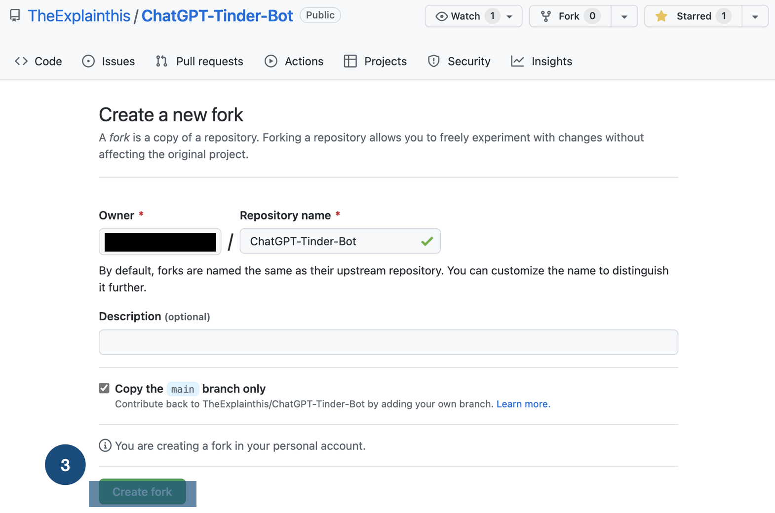 Fork Github Repository Step 2