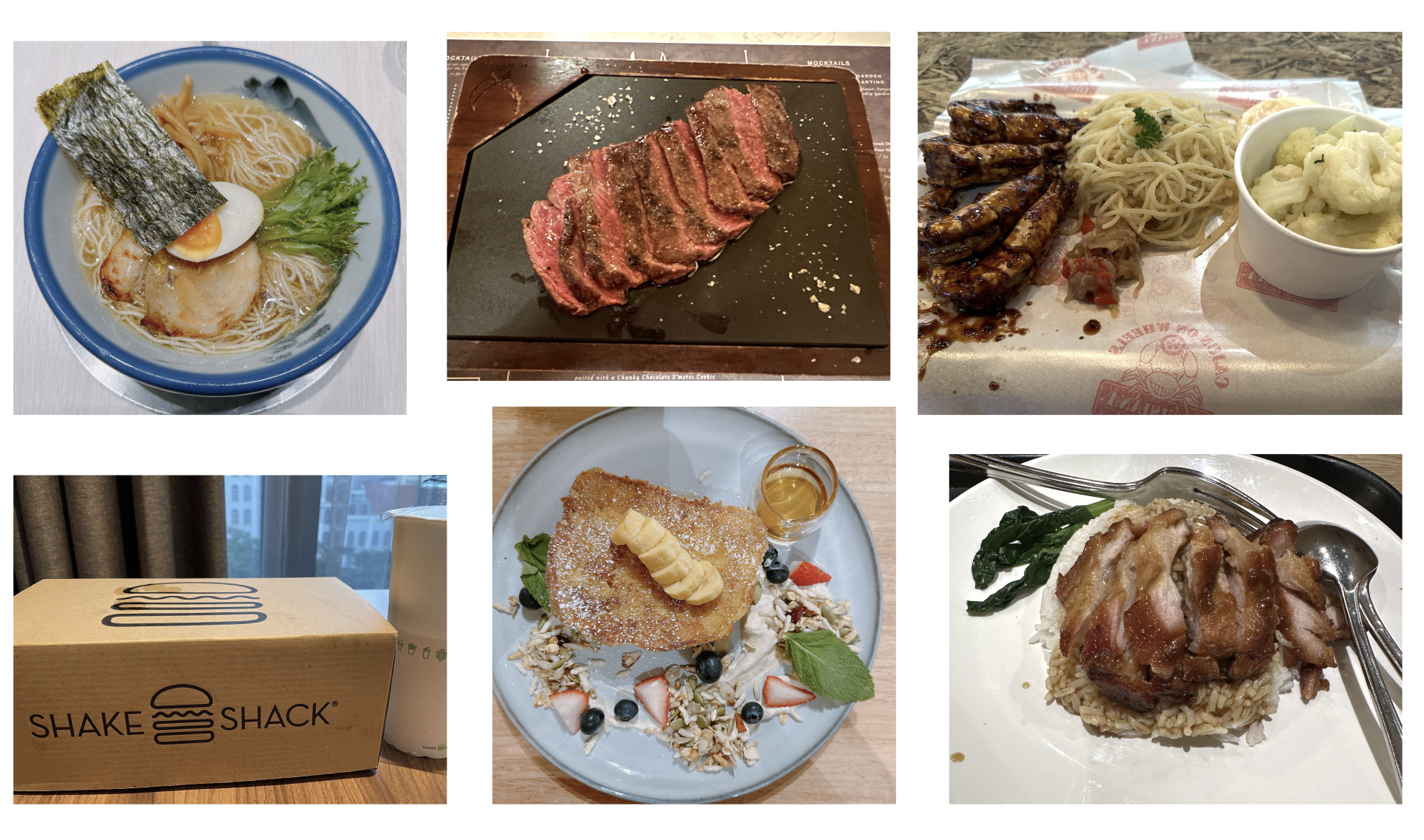 All kinds of food in Singapore restaurants