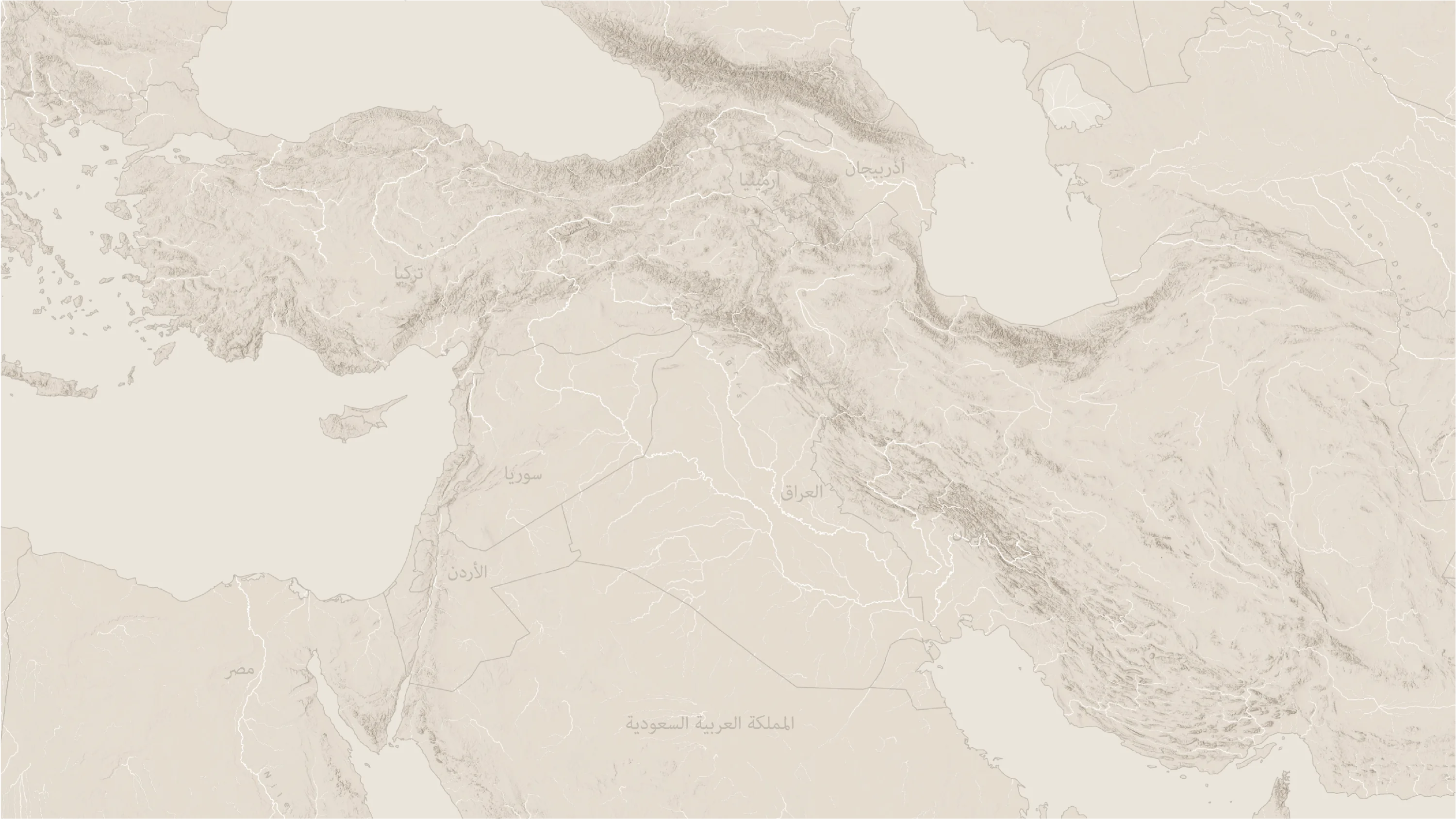 Satelite image of the Euphrates river basin