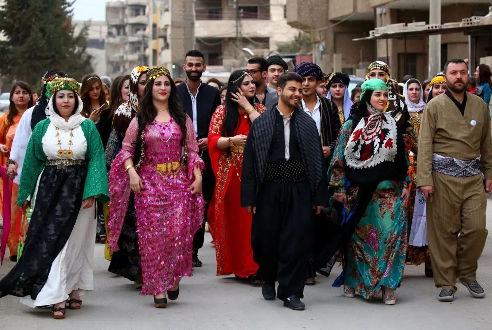 People wearing beautiful traditional clothes
