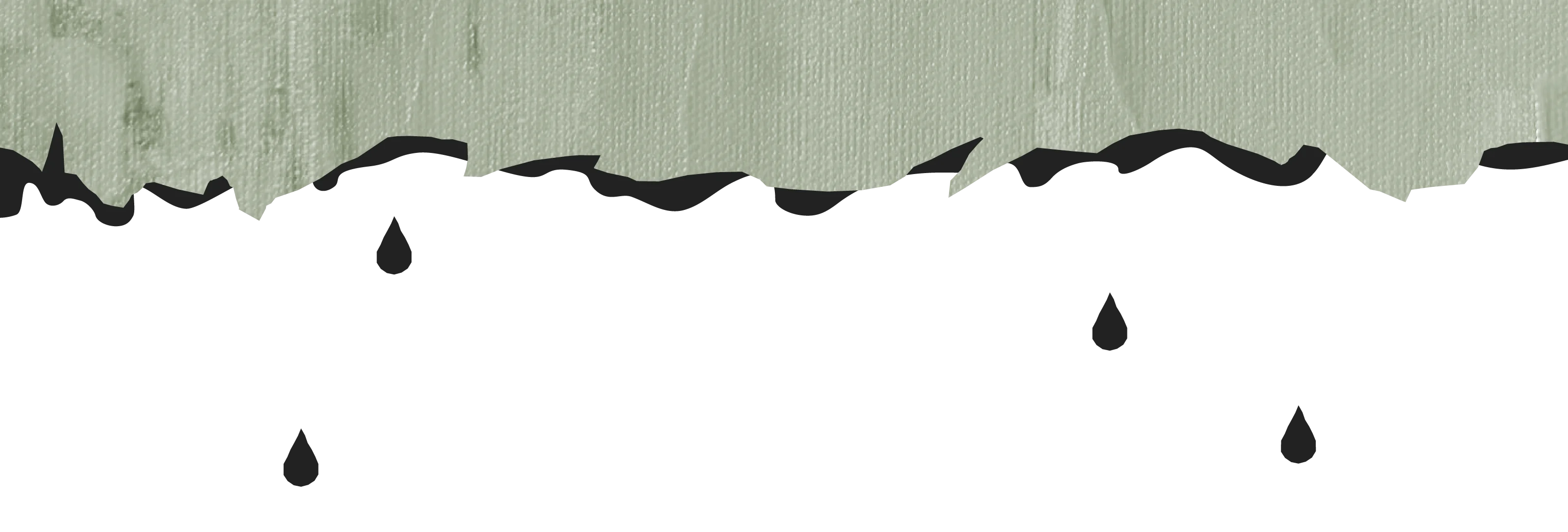 A courtain with black rain drops coming down from it