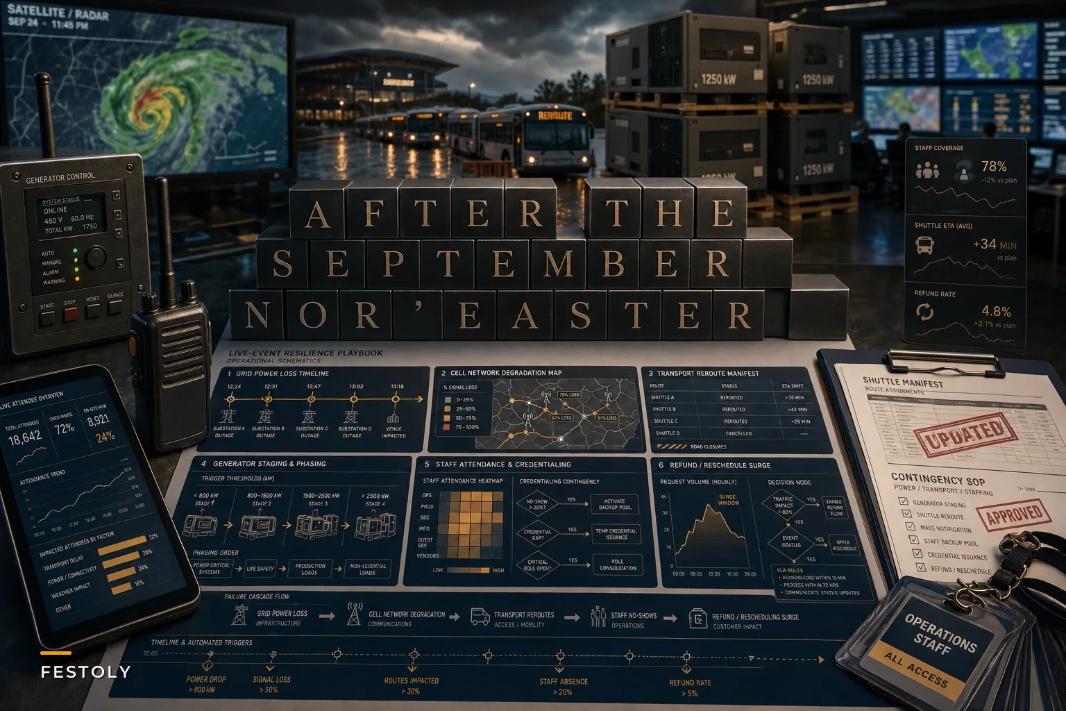 After the September Nor'easter: A Live‑Event Resilience Playbook for Power Outages, Transport Disruption, and Real‑Time Attendee Communications
