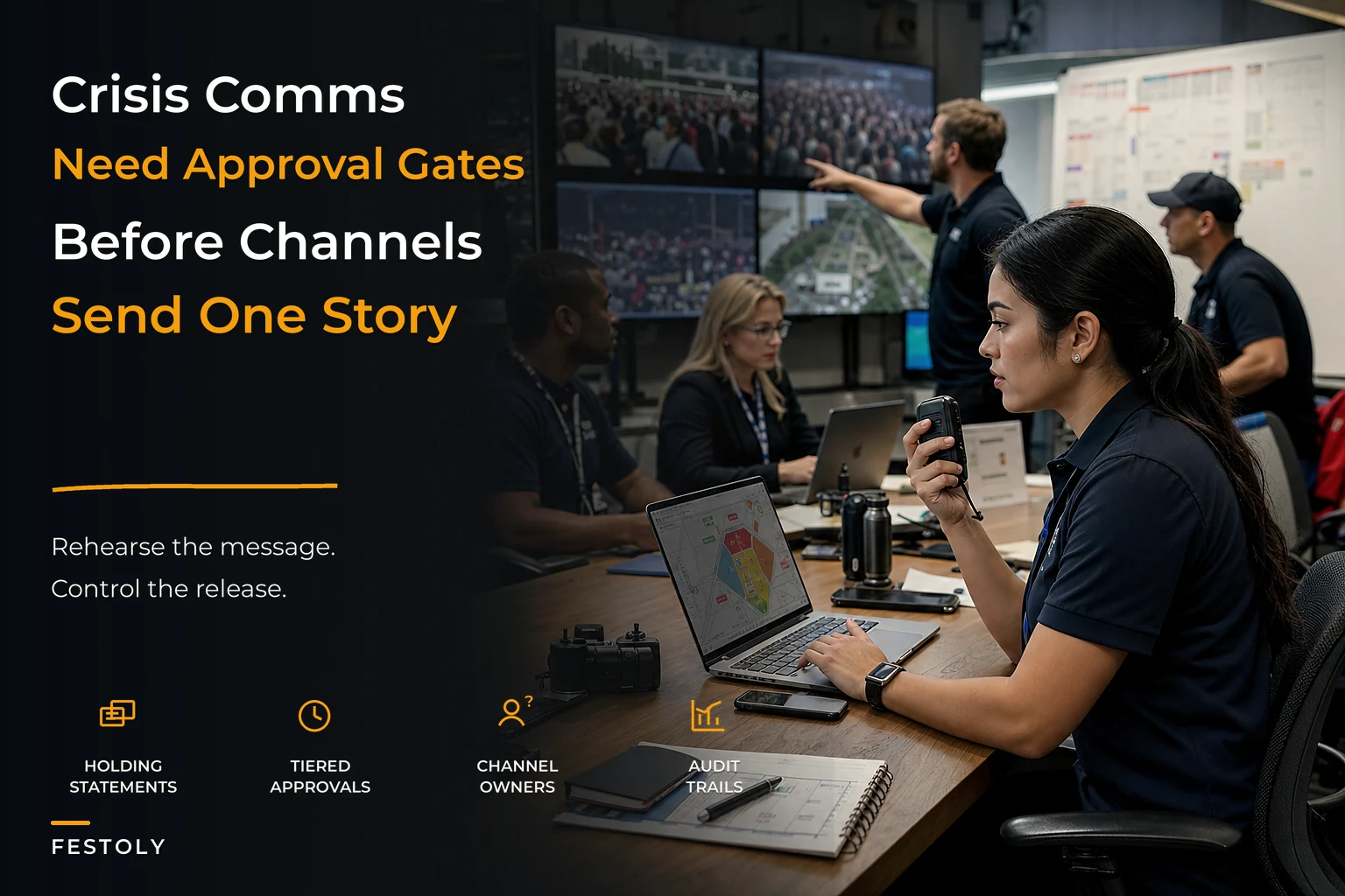 Event Crisis Communications Governance: Approval Gates, Channel Ownership, and Rehearsed Holding Statements