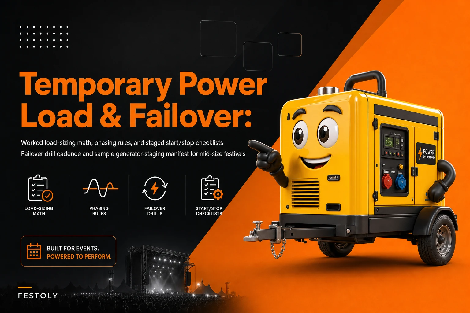 Temporary Power for Events: Load Sizing, Phase Balancing, and Failover Drills