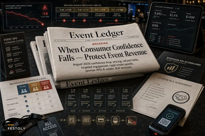 When Consumer Confidence Falls: Rethinking Attendee Engagement, Upsells, and Vendor SLAs to Protect Event Revenue