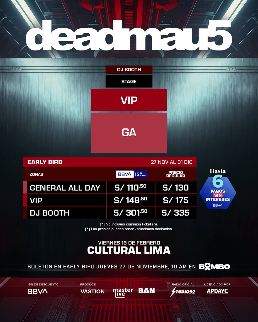 Mapa del escenario del evento