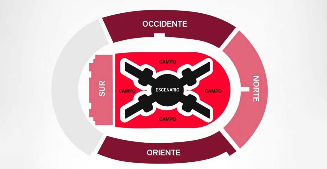 Mapa de zonas Estadio San Marcos